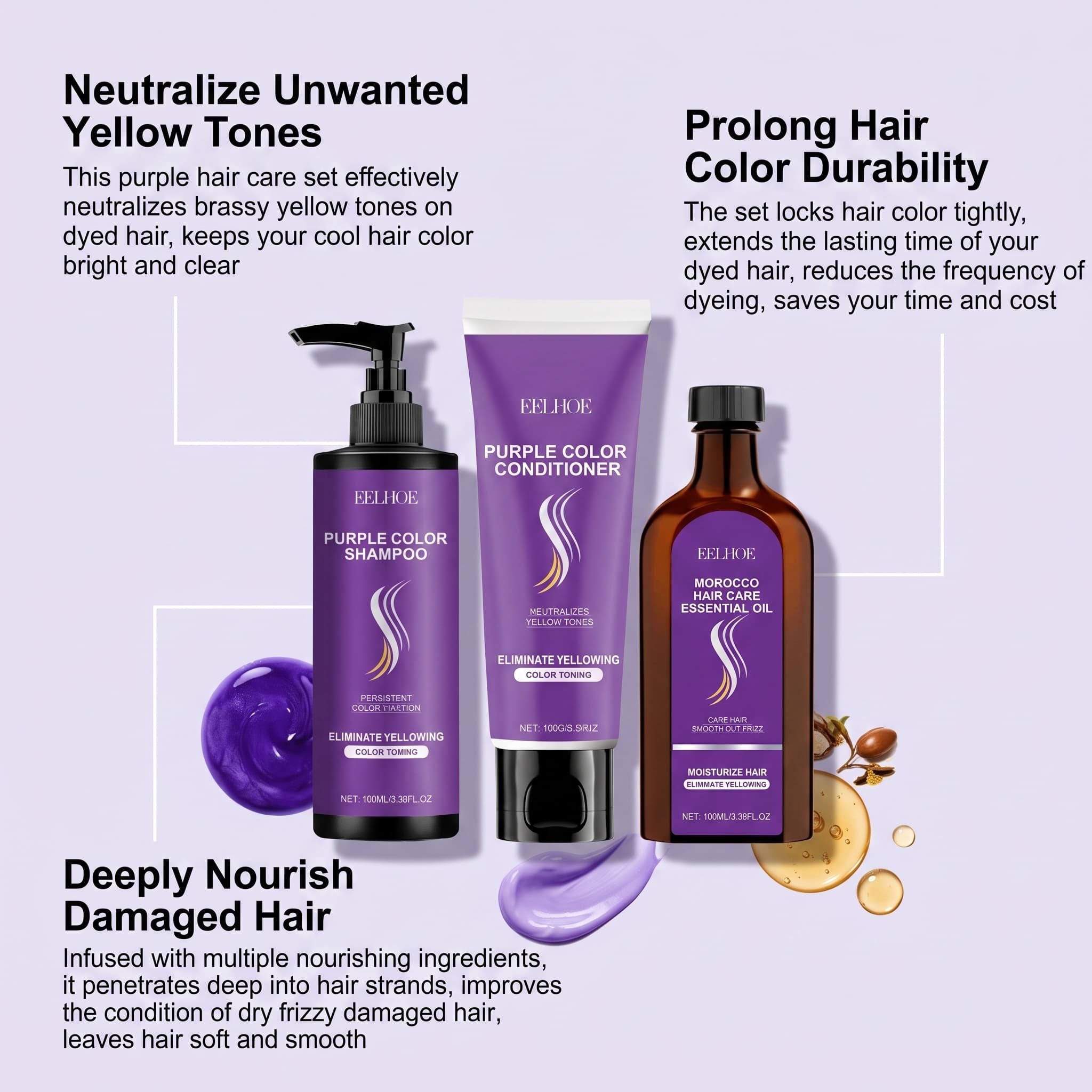 Ensemble shampoing violet avec - Hair Care Set avis et prix