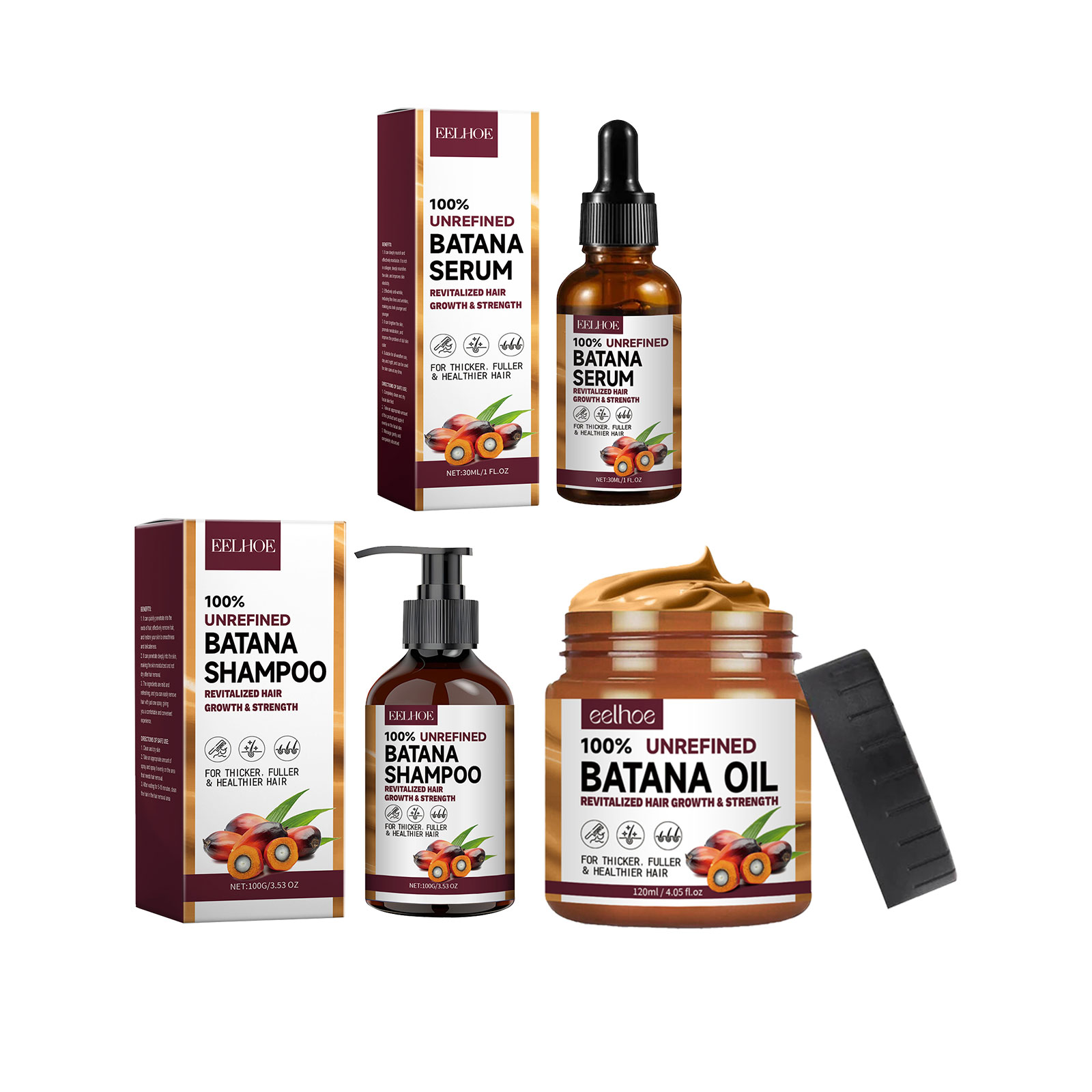 EELHOE huile de Batana naturel - Hair Care Set avis et prix
